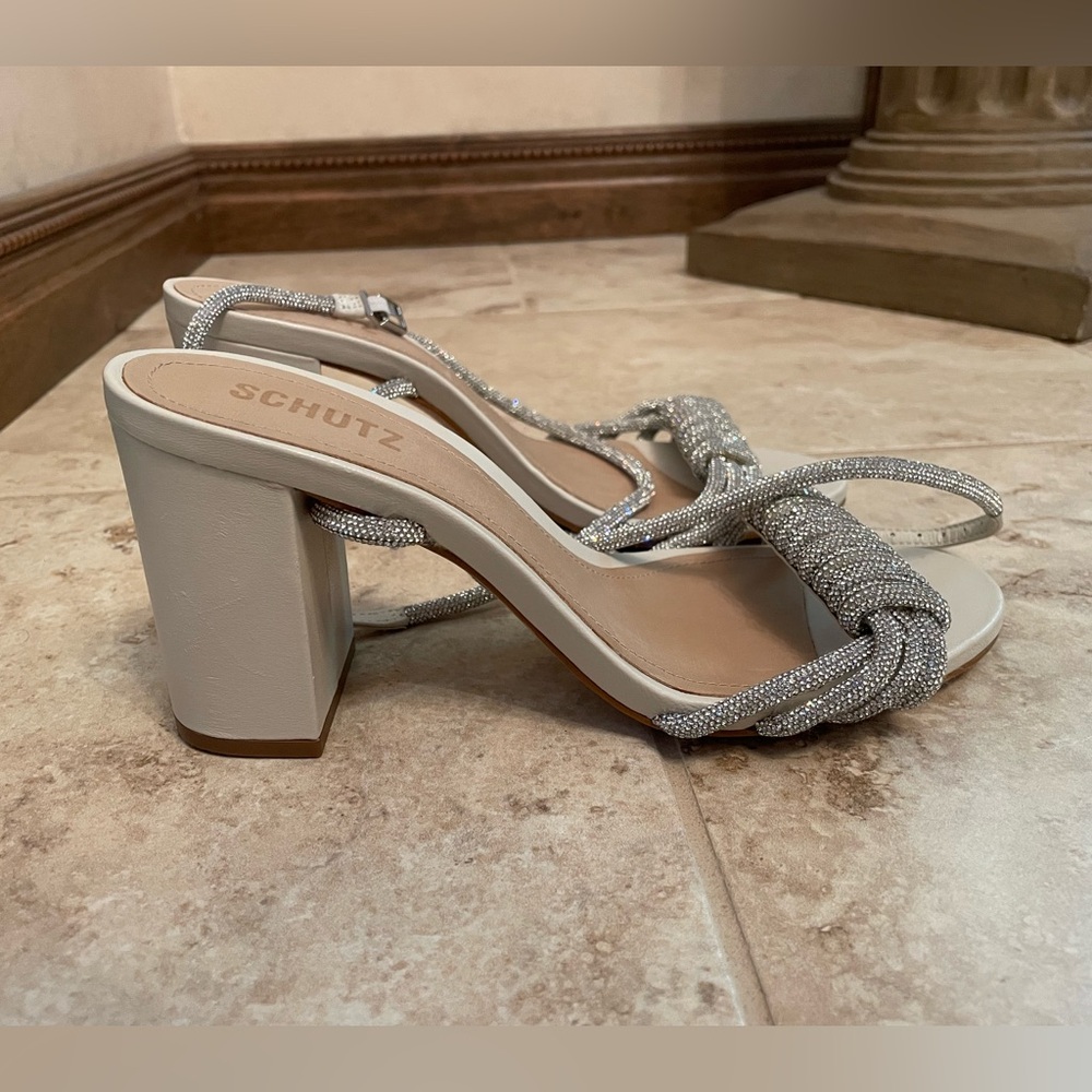 Schutz Jewell 90MM Embellished Block-Heel Sandals